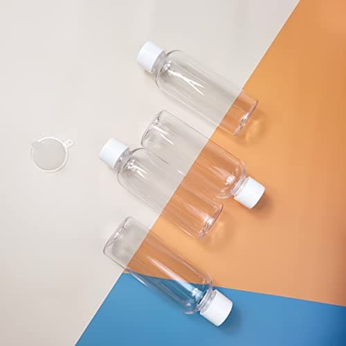 4pcs Travel Bottles,80ml Refillable Clear Empty Plastic Travel Size Containers Bottles with Screw Lids for Toiletries,Soap,Shampoo and Conditioner — view 6
