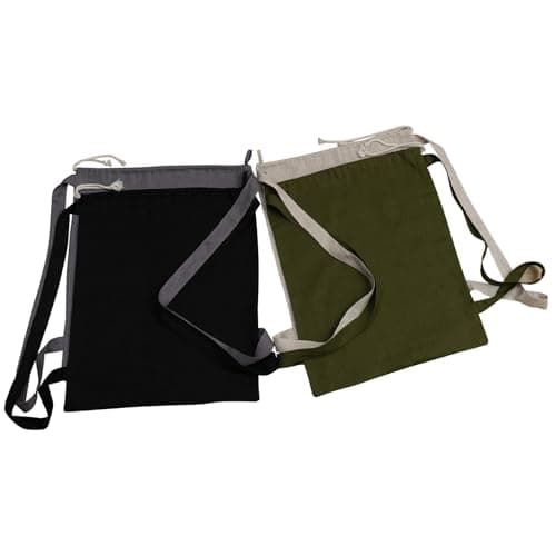HSOFTIFY 100% Linen Travel Backpack Laundry Bag with Shoulder Straps, Linen — view 6