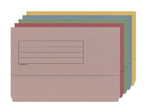 Foolscap Document Wallets 285gsm, Assorted Colours, Pack of 10 Folders (Assorted) — view 4