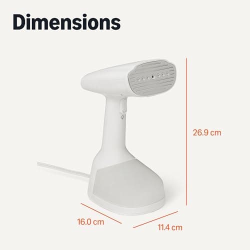 Amazon Basics Steamer for Clothes, 1500W Handheld Garment Steamer, Turbo Extreme Steam, Dual Settings, Auto Shut-Off, 250ml Tank, Portable Wrinkle Remover, White — view 5