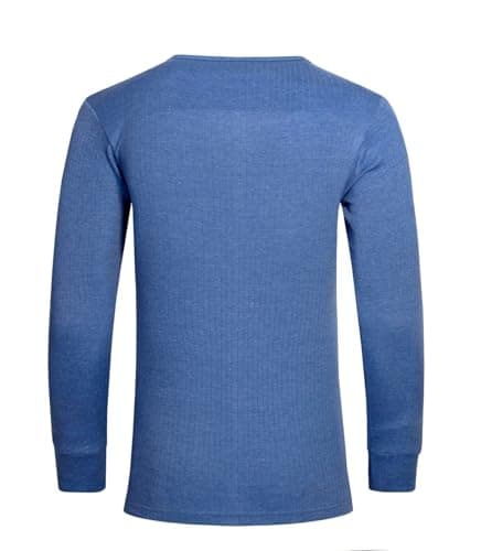 Mens Thermal 2 Pack Underwear Vests Long Sleeve Tops, Thermal T-Shirt Warm Underlayer Winter Thermals Base Layer Clothing Men Vest Top Size S-XXL (L Blue) — view 4