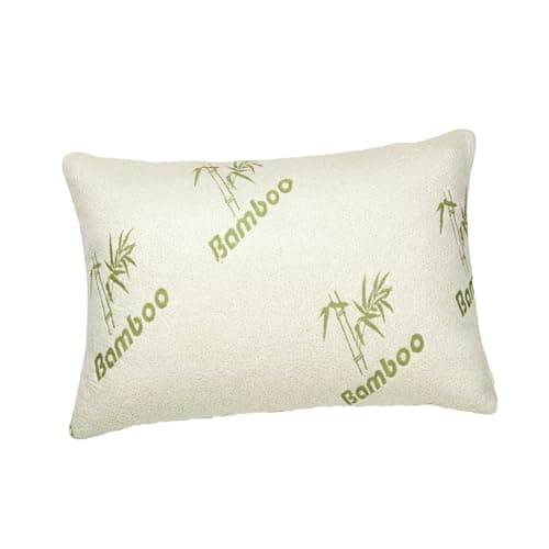 Bedding Essentials Soft Bamboo Memory Foam Pillow | Firm Support Pillow for Sleeping | Breathable Bamboo Cover | Premium Memory Foam for Back Support & Travel Use | 60 × 40 × 13 cm | Made in UK