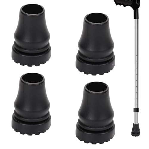 4-Pcs 19 mm Non-Slip Rubber Tips for Walking Sticks - Enhanced Grip & Stability on All Surfaces