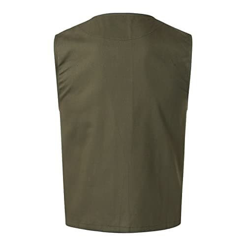 Men's Summer Tooling Vest with Multi-Pockets, Lightweight Breathable Fabric for Outdoor Work, Foldable Design for Easy Carry, S-3XL (Green, XXL) — view 4