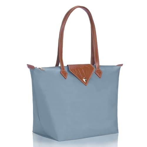 Tote Bags for Women Stylish Waterproof Nylon Ladies Shoulder Bag Top Handle Handbag Folding Beach Travel Bag for Work,Shopping, School — view 3