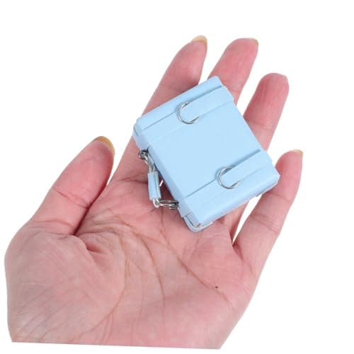 Miniature Toy Suitcase Wooden Faux Leather Metal Rectangular Doll — view 4