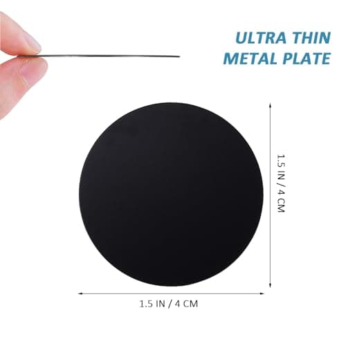 BIUYUYO 40mm Magnetic Phone Plate 20-Pack, Ultra-Thin Black Iron Self-Adhesive Metal Discs for Dashboard Mounts, Keeps Phones Stable While Driving — view 2