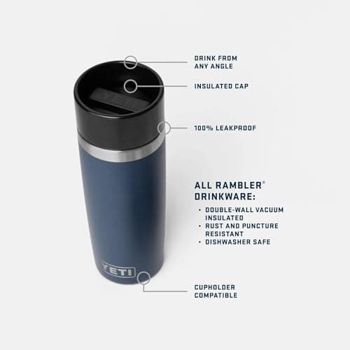 YETI Rambler 16 oz (473 ml) Travel Bottle (Olive/King Crab Orange) – Drinks Bottle & Coffee Flask for Hot Drinks with Leakproof Commuter Cap – Backpack-Friendly Insulated Coffee Cup – 5 Year Warranty — view 3