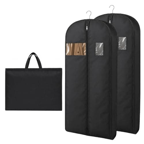 2 Pack Dress Bags Covers Long 55''(140cm), Travel Suit Covers with Handle
