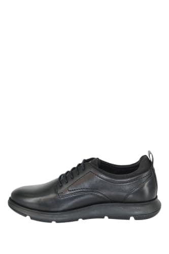 Pegasus Men's Ortholite Premium Wide Fit Leather Lace-Up Shoes Black — view 3