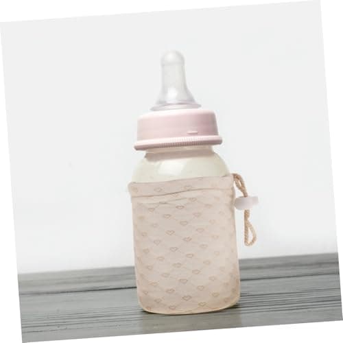 HAWILLOSCH Insulated Glass Baby Bottle Sleeve Warmer Cover Portable Thick Lamb Wool Baby Milk Bottle Protector Case for Travel and Nursery Use — view 4