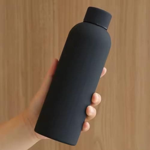 500ml Double Wall Stainless Steel Vacuum Flask, Insulated, Leakproof Flask, Matte Black, Keeps Drinks Hot or Cold, Reusable Travel Water Bottle — view 4