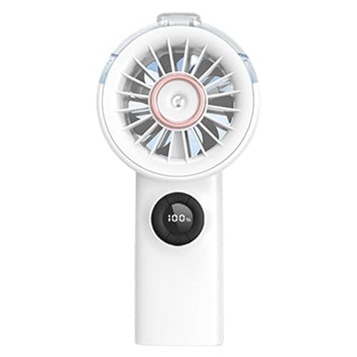 Portable Fan, ABS Quiet Handheld Cooling with Digital Screen | USB Rechargeable, 100 Speed Settings, Water Mist | Personal Fan for Office Desk Bedroom School Travel, Summer es-sential