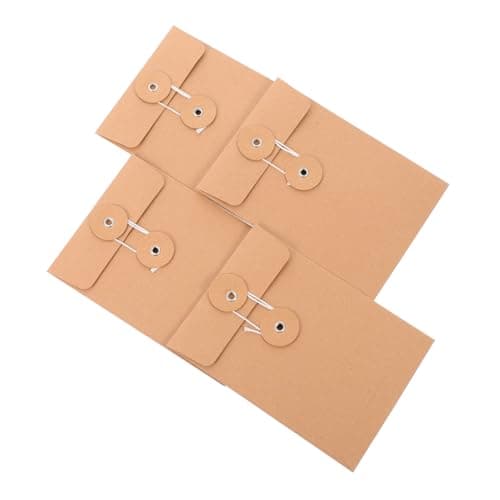 DEARMAMY 25pcs Kraft Paper Envelope Filing Envelope for Office Accessory Kraft String File Folder for Receipt Storage and Packing Pouches