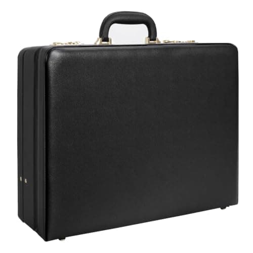 LOCKCURX Expandable Briefcase Men PU Leather Business Bag