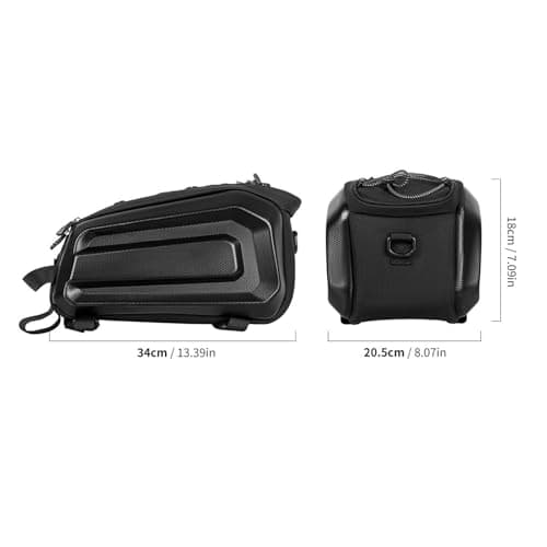 doorslay Bike Rack Bag, 10L Large Capacity Rainproof Commuter Travel Outdoor Bike Saddle Bag with Reflective Strips, for Rear Rack Storage Black (YA693) — view 5