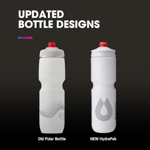 HydraPak Breakaway Surge Lightweight Bike Water Bottle 2-Pack - High Flow, Cycling & Sports Squeeze Bottle (Charcoal, 600ml / 20oz) — view 3