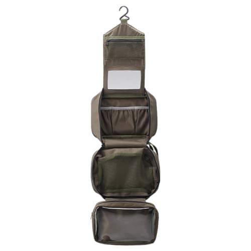 BEETACKLE Bank Wash Bag | Carp Fishing | Long Sessions | Foldable | High Capacity | Easy-Carry | Dry-Wet Separation | Internal Mirror | Hooks for Hanging