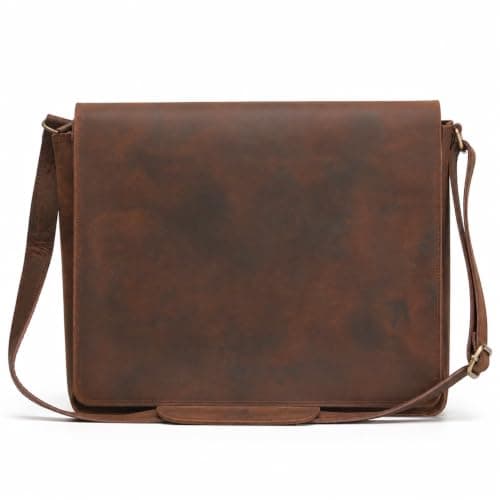 WANDERINGS Genuine Full Grain Leather Folder with Removable Strap - Handcrafted Folio Document Organizer - Leather Document Holder - Fits 15" 14" 13" Tablets and Laptops — view 3