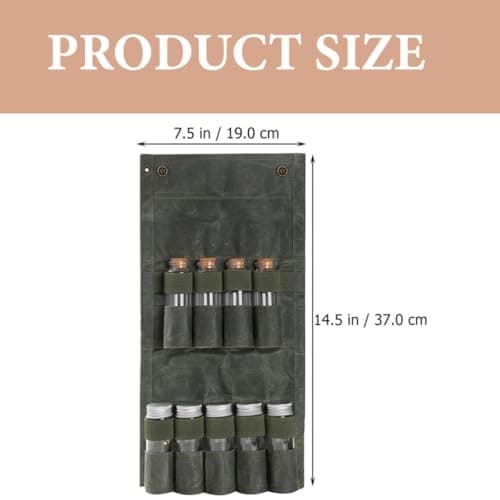 Kichvoe Portable Travel Spice Bag with 9 Compartments, Canvas Handy Bag and Glass Spice Jars, Aluminium Caps, Cork Seals, for Camping, Backpacking and Outdoor Adventure Travel Accessories — view 2