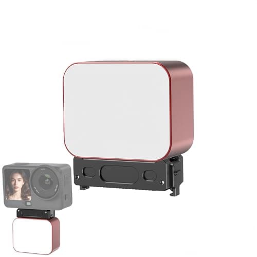 Backlight Lamp Compatible with DJI Action Camera, Magnetic Quick-Release, 1100mAh, 3 Color Modes, 5-Level Brightness, Portable Fill Light for Vlogging & Photography (Rose Gold - Go Ultra)