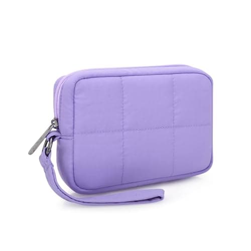 DOB SECHS Waterproof Mini Travel Makeup Carrying Case Wash Bags Cosmetic Bag Portable Electronics Accessories Organizer Wash Gym Shaving Bag (#25081-Purple, Small)