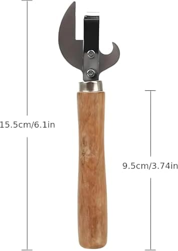 Premium Tin Opener, Tin Can Opener with Wooden Handle, Manual Can Opener — view 2