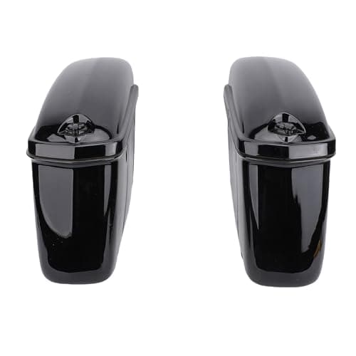 Motorcycle Hard Saddle Bags Glossy Black Secure Storage for Universal Fit for Cruiser, 22L ABS Material — view 5
