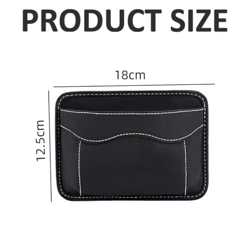 Zpeiran PU Leather Car Side Pocket Organizer,Black Car Seat Gap Filler Organizer,Cars Door Pocket Pouch for Coins,Glasses,Phones,Cards,Keys (Black) — view 4