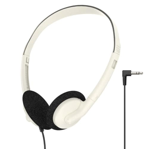 Lightweight Headphones, Beige, Simple Wired Over-ear Headset With 3.5mm Jack