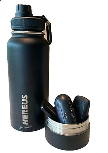 NEREUS Water Bottle with Hidden/Secret Compartment - Thermal Lined for hot and Cold Drinks (Black) — view 2