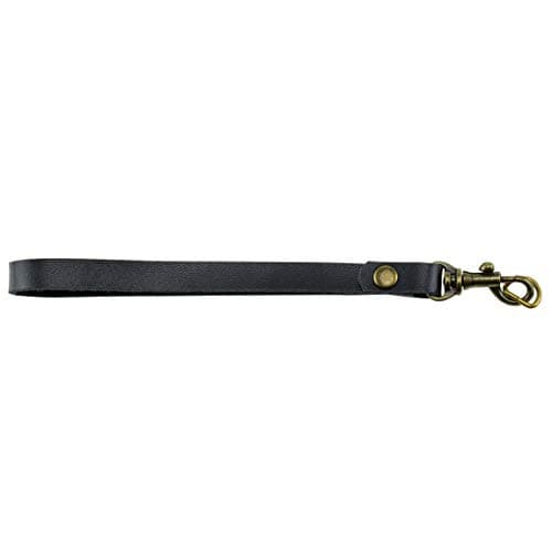 Allzedream Genuine Leather Wristlet Strap Replacement Clutch Purse Key Wrist Lanyard, Black, M — view 3