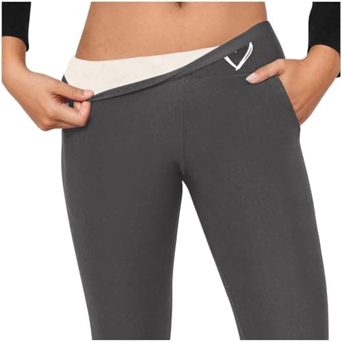 Fleece Lined Leggings Women High Waisted Thermal Leggings Winter Warm Sport Tights Yoga Pants for Ladies Outdoor Travel Hiking Camping Essentials Women's Stretch Pull-On Jegging — view 5