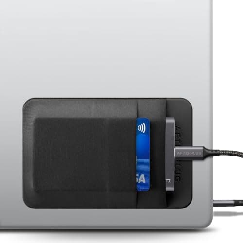 Afterplug 2-Pocket SSD & Hard Drive Holder for Laptop, Reusable 3M Adhesive