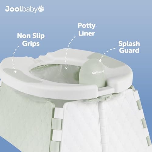 Jool Baby Portable Potty Training Chair with Travel Bag and 30 Liners, Foldable, Indoor/Outdoor Use, Camping (Sage) — view 4