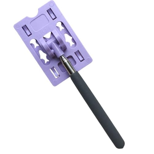 Contactless Card Holder with Extendable Handle, Telescopic Credit Card Clip for Car Parks and Tolls, Portable Stainless Steel Reach Pole for Easy Payments (Purple)