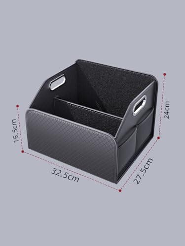 Qirc PU Leather Car Boot Organiser, Foldable Boot Storage Tidy Box for SUVs — view 3
