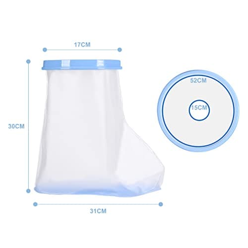 Fasola Foot Cover for Shower, Non-Slip Waterproof Ankle Cast Protector for Toe, Ankle, Reusable Inflatable Cast Bag Keep Foot Dry — view 6