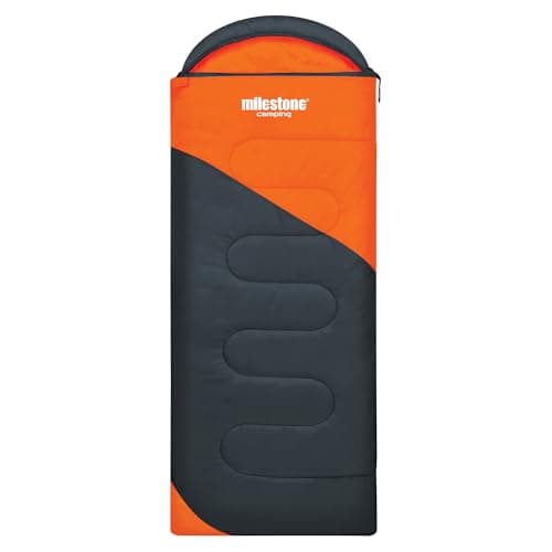 Milestone Hooded Sleeping Bag, 3 Season Single Envelope Style