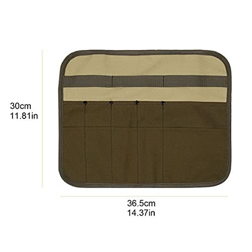Cutlery Organizer Portable Multi Pocket Canvas Utensil Storage Holder Multi-Purpose Brush Roll Bag Travel Tool Roll Pouch for Camping Barbecue Flatware Hiking — view 6
