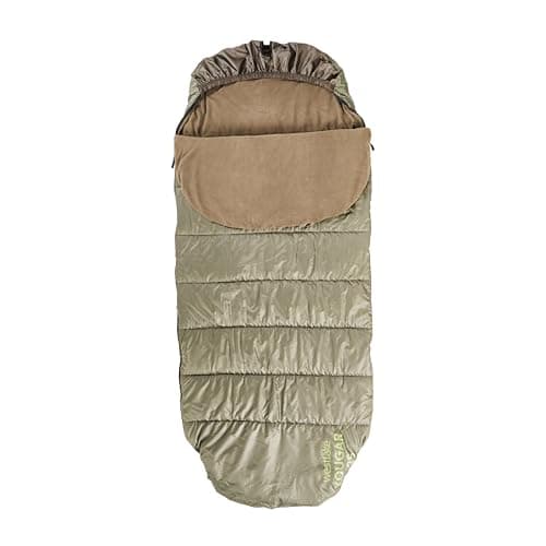 Westlake Kougar 3 Season Sleeping Bag with Bed Chair Straps & 2-Way Crash Zips, Water Resistant & Lightweight Bivvy Sleep System for Adults (Brown)