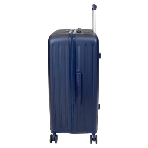 SKYFLITE Modern Large Trunk, 76cm, ABS Hardshell, Silver/Charcoal, TSA Lock, 90L Capacity (Navy) — view 3