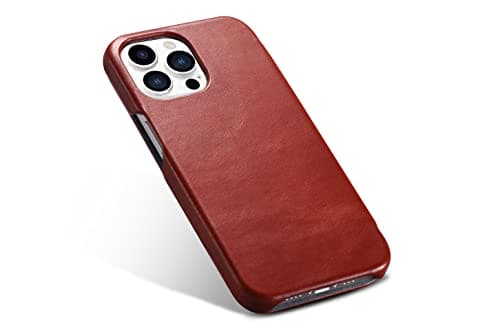 FUTLEX Leather Folio Case Compatible with iPhone 13 Pro - Vintage Style Genuine Leather Flip Folio Design Cover - Built-in Magnetic Closure - Red — view 3
