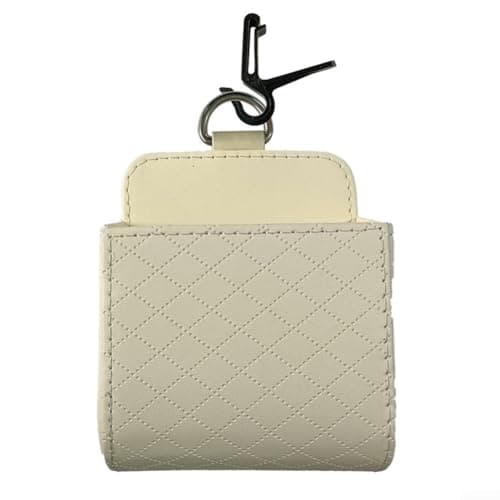 Space Efficient Car Vent Phone Holder with Integrated Storage Pouch Ideal Travel Buddy (Beige) — view 5