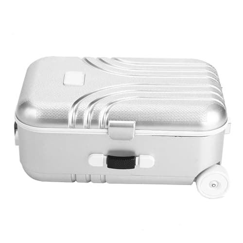 FILFEEL Baby Suitcase Toy, Childs Suitcase, Mini Luggage Box, Cute Plastic Rolling Suitcase Silver — view 3