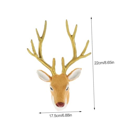 MUELODSIC Artificial Deer Head Christmas Elk Decor Holiday Party Photo Prop — view 2