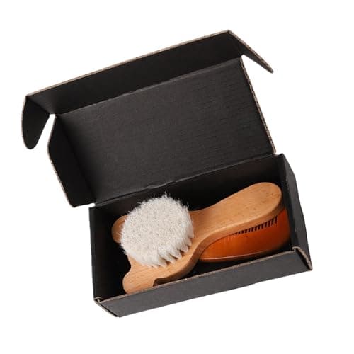 Portable Infant Comb Brush Set for Travel Soft Wool Bristles Gentle on Scalp Includes Comb & Bath Brush Safe Easy Carry Newborns