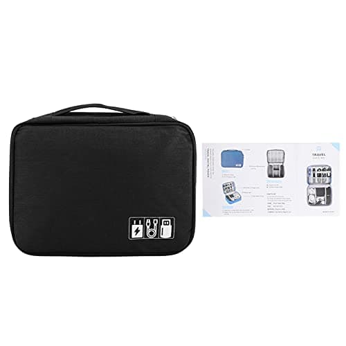 Aramox Travel Storage Bag Polyester Nylon Clothes Organizer 24.5x18x10cm Multiple Grid Portable Storage Box for Travel Dorm Underbed Winter Clothes Accessories (Black) — view 6