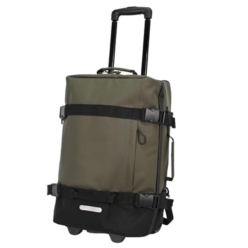 Hodge & Hodge Safari Duffle Suitcase 24” Lightweight Soft Shell Luggage with Inline Wheels, Water-Resistant PU Exterior, Telescopic Handle, Compression Straps, Lockable Zippers, Front Pocket — view 2