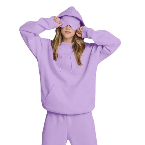 Travel Hoodie For Women Hoodies With Eye Mask Built In Ladies Oversized Hoodies Hooded Sweatshirt Pullover Tops Long Sleeve Sweatshirts Autumn Winter Thermal Fleece Tops With Pockets Trendy Outfits — view 2